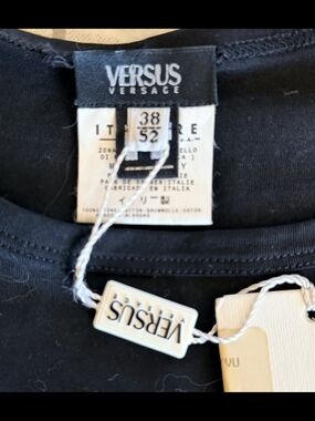 Versus Versace Black Tee with Branded Hang Tag